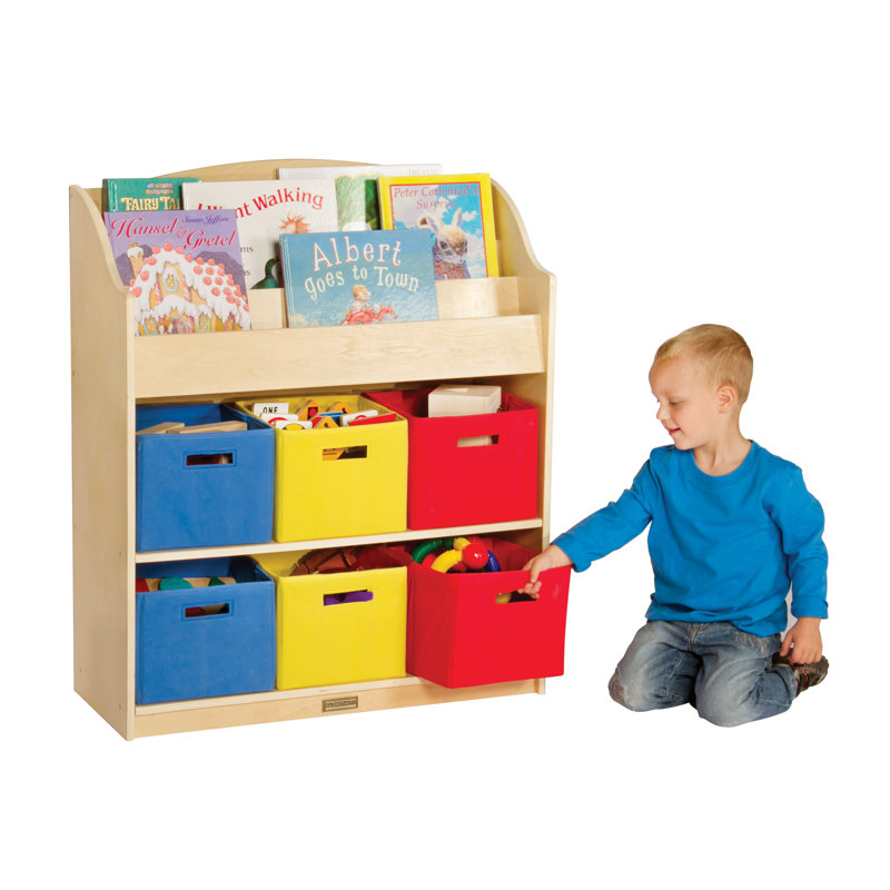 Guidecraft Classroom Furniture 9 Compartment Book Display with Bins